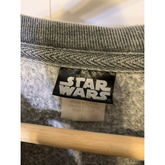 Welcome To The Dark Side Sweat Men’s Sz L STAR WARS Darth Vader Grey Deathstar - Picture 2 of 7